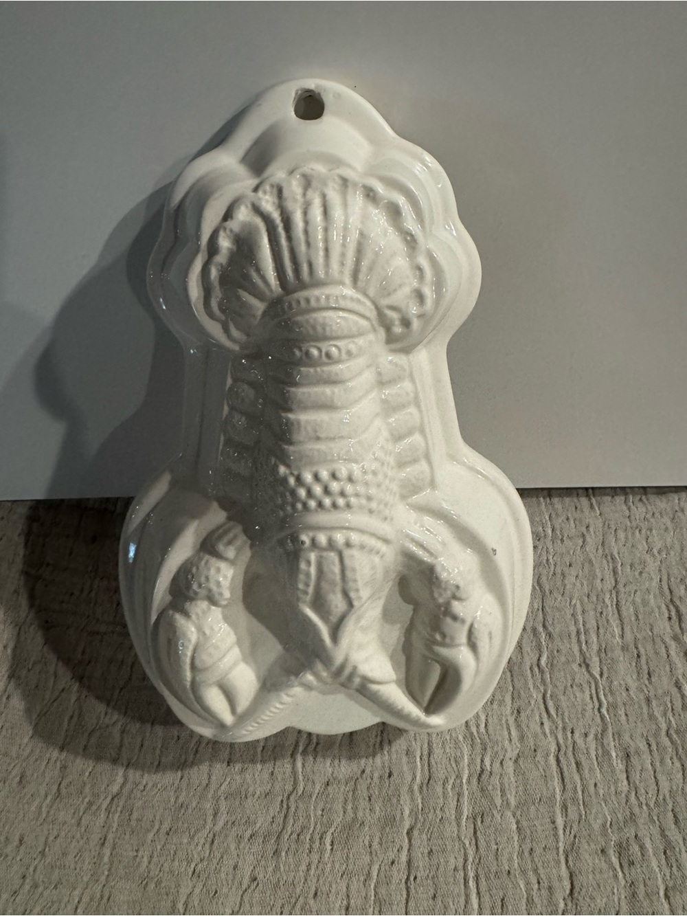 Vintage White Ceramic Lobster Wall Mold Plaque